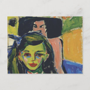 Fränzi framför Carved Ordförande av Ernst Kirchner Vykort