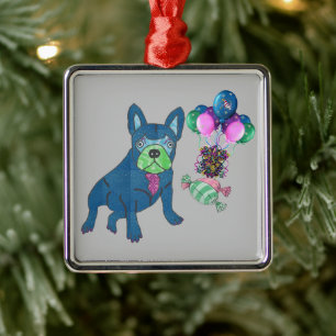 Französische Bulldogge Anhänger Silbernes Ornament