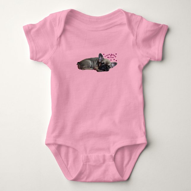 Französische Bulldogge Baby Strampler T Shirt (Framsida)