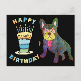 Französische Bulldogge Birthday French Bulldog Vykort