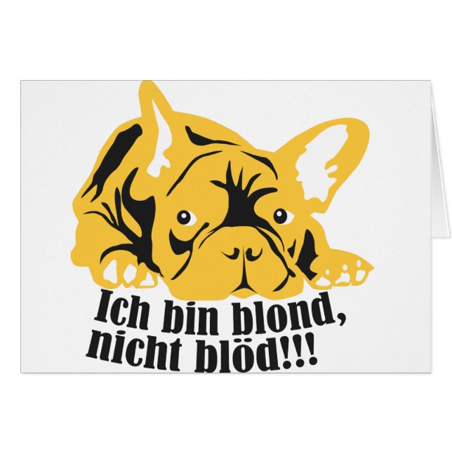 Französische Bulldogge: Blond! Hälsningskort (Framsidan Horizontal)