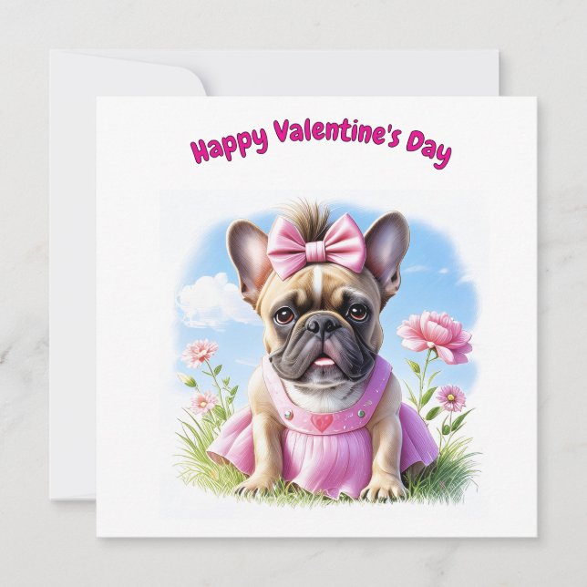 Französische Bulldogge Blumen French Bulldog Kort (Framsida)