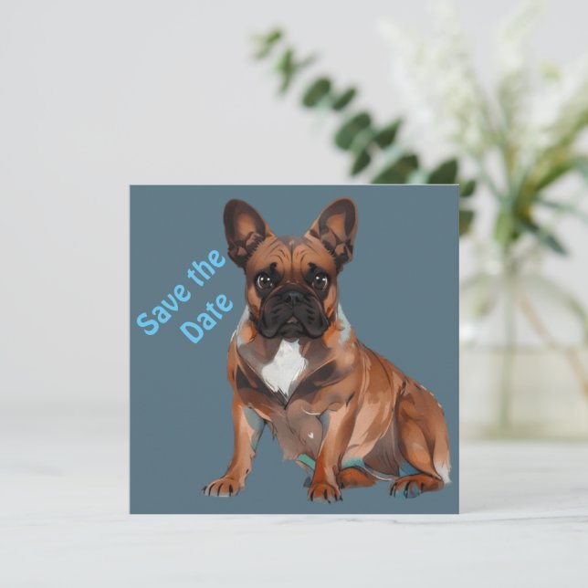 Französische Bulldogge Cartoon French Bulldog Spara Datumet (Stående Fram)