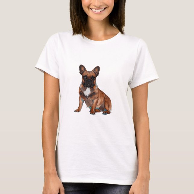 Französische Bulldogge Cartoon French Bulldog T Shirt (Framsida)