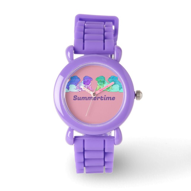 Französische Bulldogge Comic Neon French Bulldog Armbandsur (Framsida)