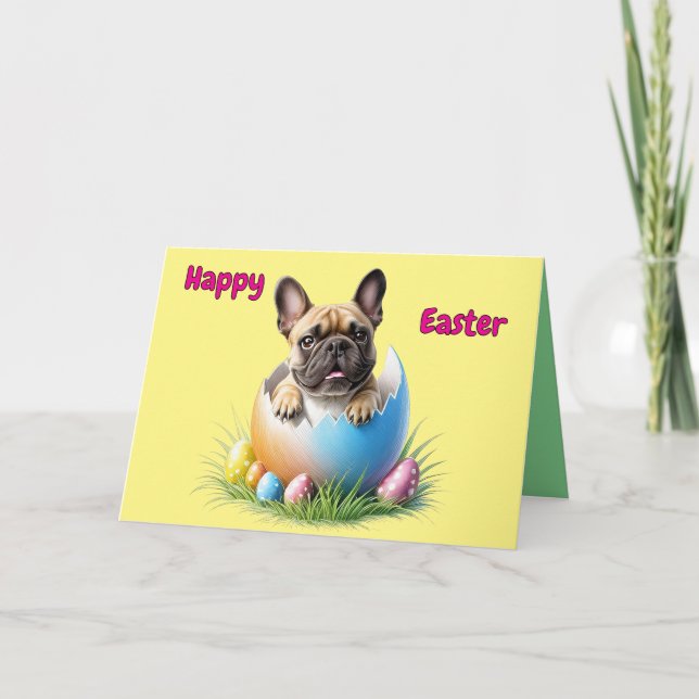 Französische Bulldogge Ei Ostern French Bulldog Helgkort (Framsida)