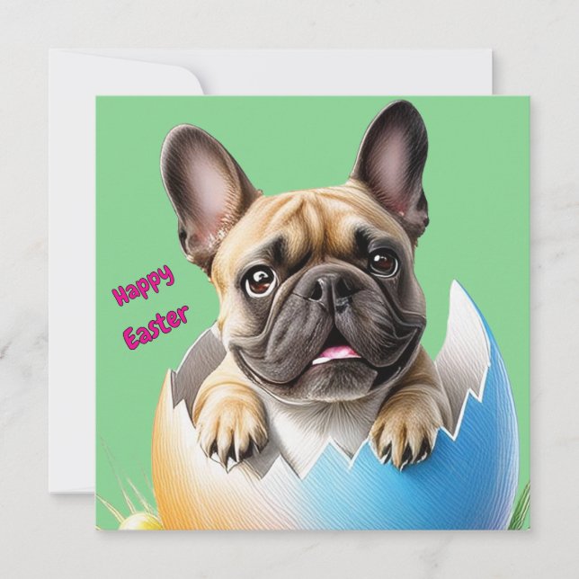Französische Bulldogge Ei Ostern French Bulldog Inbjudningar (Framsida)