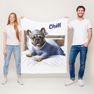 Französische Bulldogge Festival Sleep Day Bulldog Fleecefilt