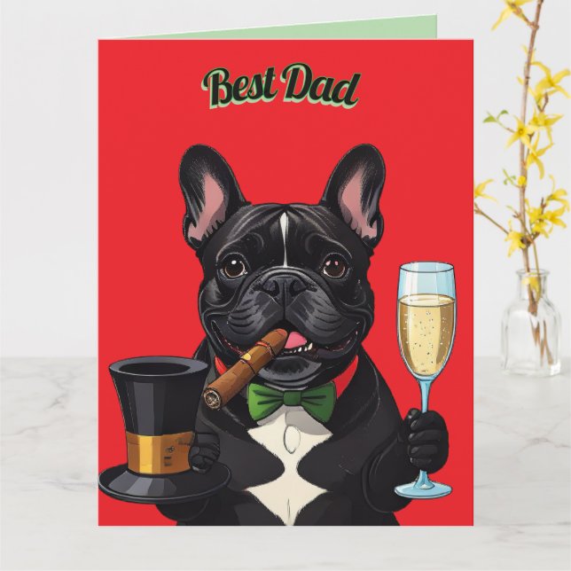 Französische Bulldogge French  Bulldog Zigarre  Kort (Gul blomma)