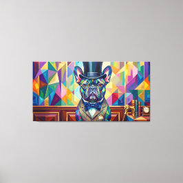 Französische Bulldogge Gentleman Pop Art Canvastryck