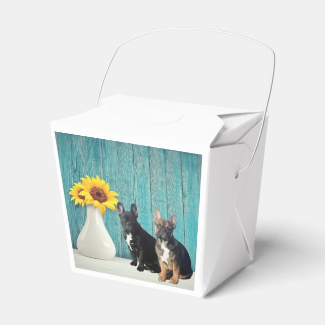 französische Bulldogge Geschenkschachtel Presentaskar (Framsidan Sidan)