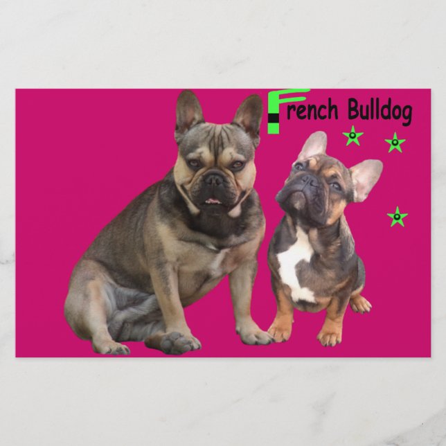 Französische Bulldogge Gute Freunde French Bulldog Brevpapper (Framsida)