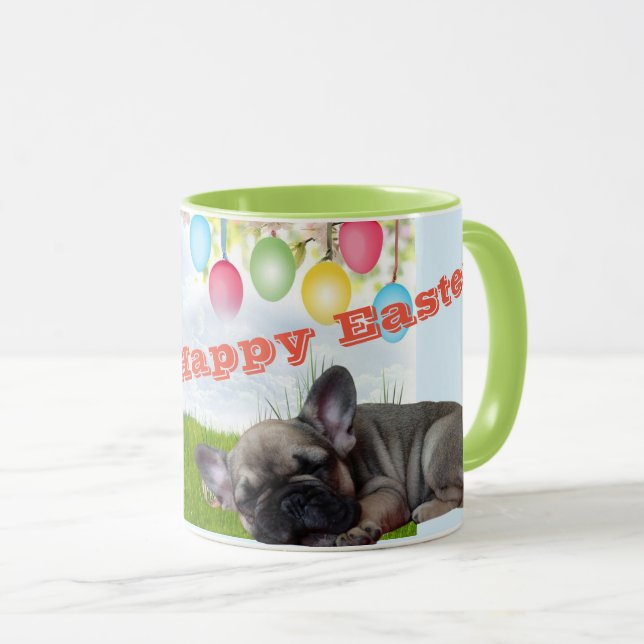 Französische Bulldogge Happy Easter French Bulldog Mugg (Framsida höger)