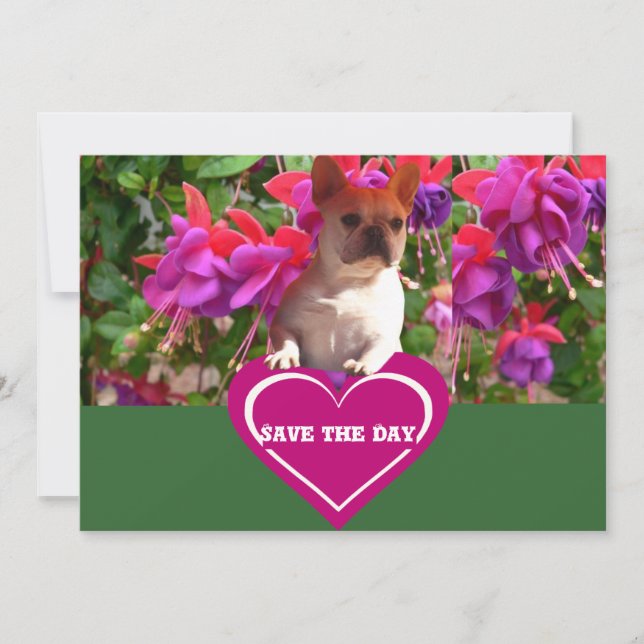 Französische Bulldogge Herz French Bulldog Mutter Inbjudningar (Framsida)