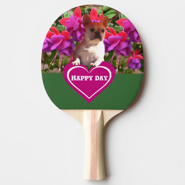 Französische Bulldogge Herz French Bulldog Mutter Pingisracket (Framsidan)