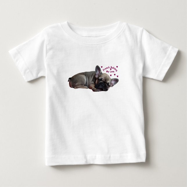 Französische Bulldogge Herz French Bulldog T Shirt (Framsida)