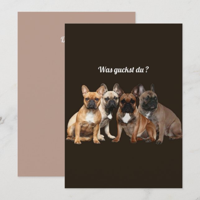 Französische Bulldogge Hundefamilie  Inbjudningar (Fram/baksida)