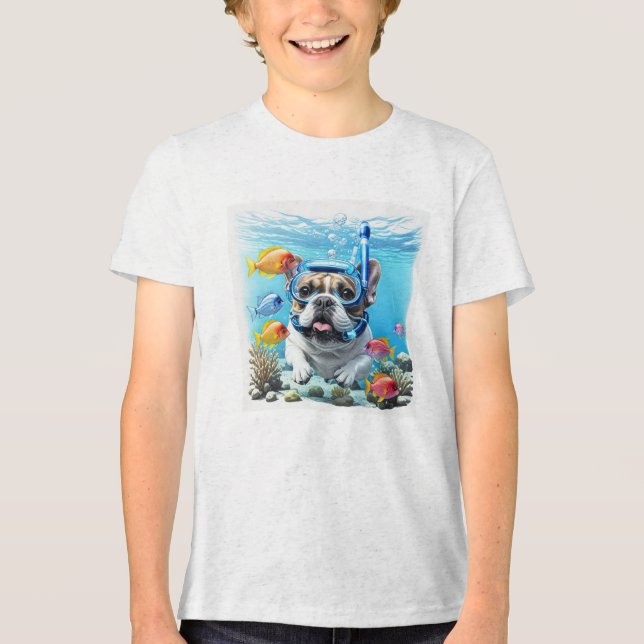 Französische Bulldogge im Urlaub French Bulldog T Shirt (Framsida)