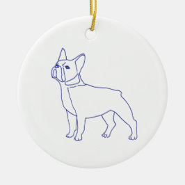 Französische Bulldogge Julgransprydnad Keramik