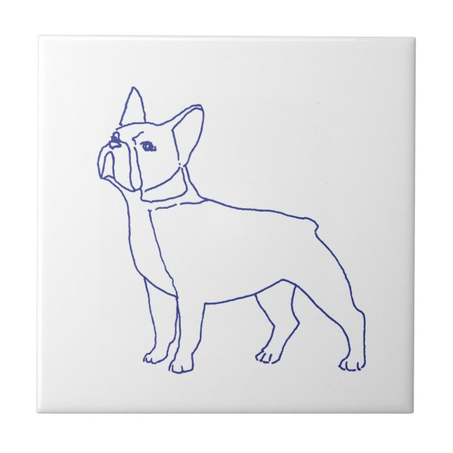 Französische Bulldogge Kakelplatta (Framsidan)