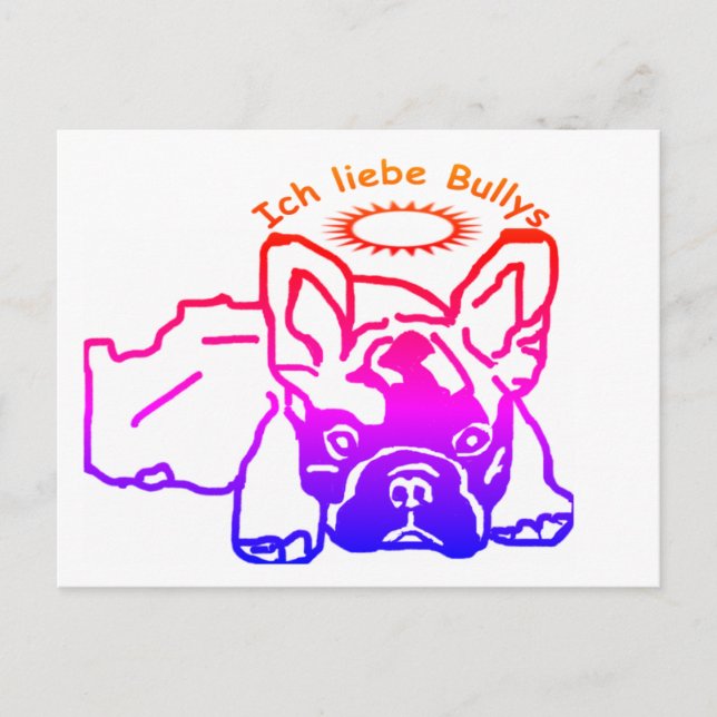Französische Bulldogge Karte Vykort (Framsida)