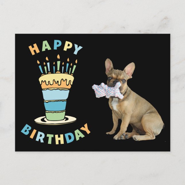 französische Bulldogge Kerzen French Bulldog  Vykort (Framsida)