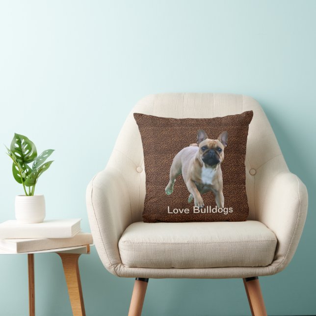Französische Bulldogge Leopard French Bulldog Kudde (Stol)
