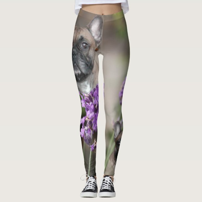 Französische Bulldogge mit Biene French Bulldog Leggings (Framsida)