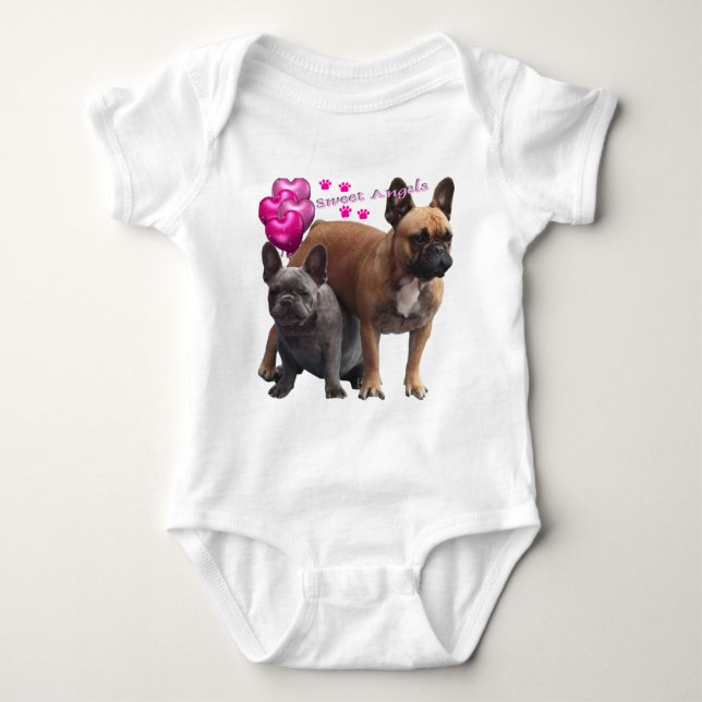 Französische Bulldogge mit Herz French Bulldog Tee (Framsida)