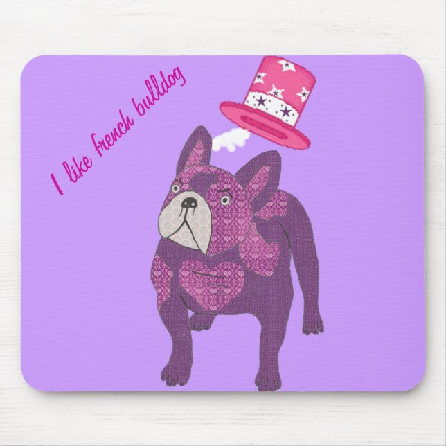 Französische Bulldogge Mousepad mit Zylinder Musmatta (Framsidan)