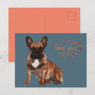 Französische Bulldogge Muttertag French Bulldog Vykort