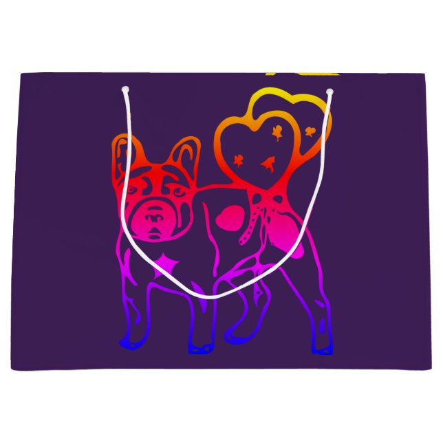 Französische Bulldogge Neon Herz French Bulldog (Framsidan)