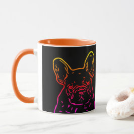 Französische Bulldogge Neon Herz French Bulldog Mugg
