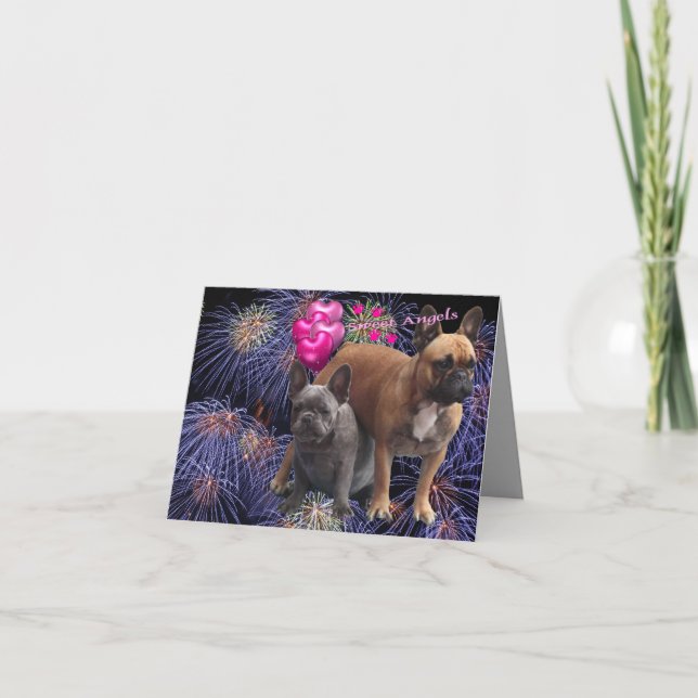 Französische Bulldogge Neujahr French Bulldog Inbjudan (Framsida)