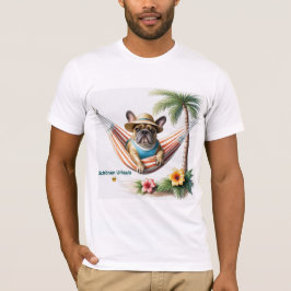 Französische Bulldogge Palme Strand French Bulldog T Shirt