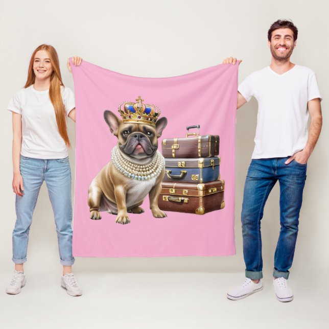 Französische Bulldogge Princess French Bulldog Fleecefilt (På plats)