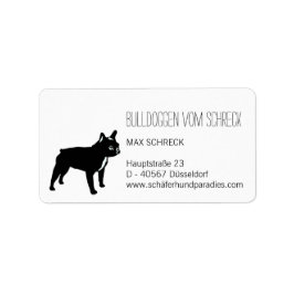 Französische Bulldogge schwarz Adressetikett