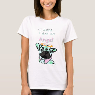 Französische Bulldogge Sicher Engel French Bulldog T Shirt