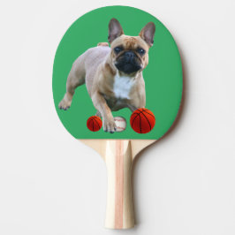 Französische Bulldogge Sprung French Bulldog  Pingisracket