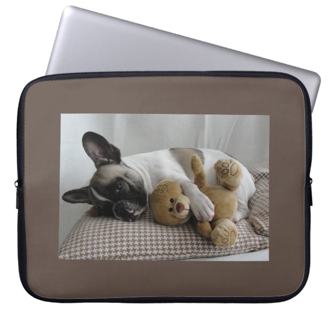 Französische Bulldogge Teddy French Bulldog Laptop Fodral (Framsidan)