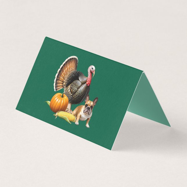 Französische Bulldogge Thanksgiving French Bulldog Kort (Framsida)