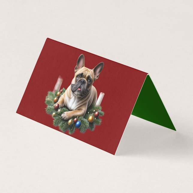 Französische Bulldogge Weihnachten French Bulldog Kort (Framsida)
