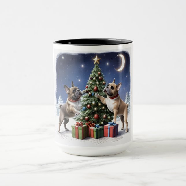 Französische Bulldogge Weihnachtsbaum Bulldog Mugg (Center)