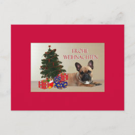 französische Bulldogge Weihnachtskarte Vykort