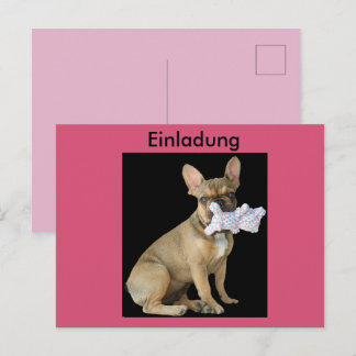 Französische Bulldogge Welpe French Bulldog Inbjudan Vykort