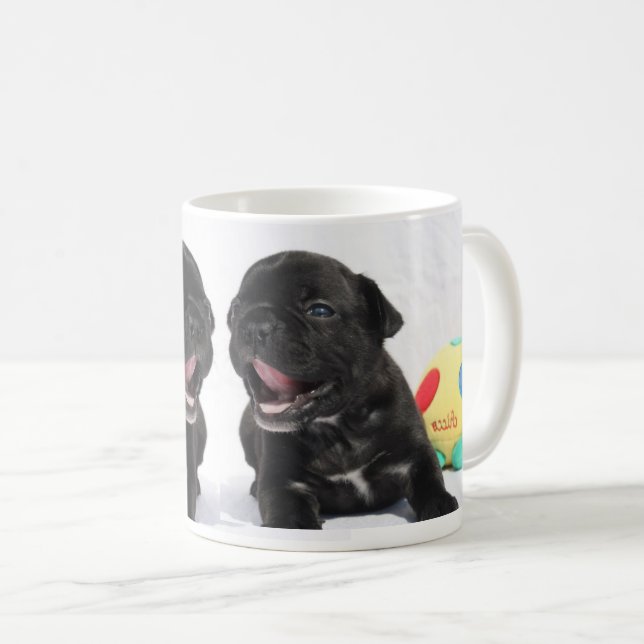 Französische Bulldogge Welpe French Bulldog Kaffemugg (Framsida höger)