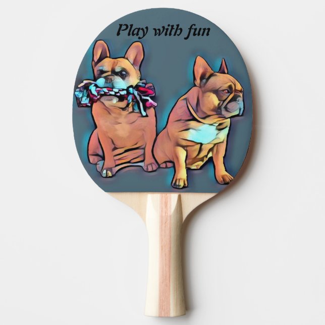 Französische Bulldogge zwei Freunde French Bulldog Pingisracket (Framsidan)