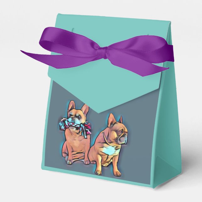 Französische Bulldogge zwei Freunde French Bulldog Presentaskar (Framsidan Sidan)