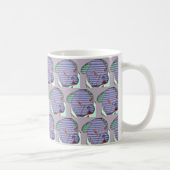 Französische Bulldoggen Comic French Bulldog Kaffemugg (Höger)