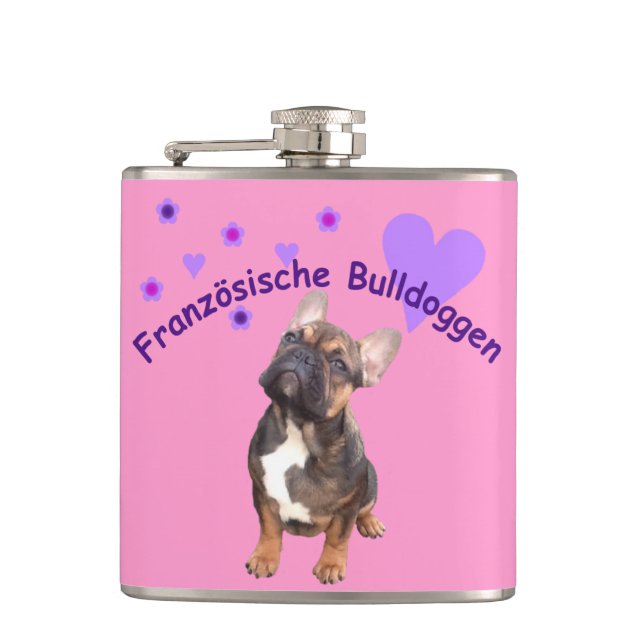 Französische Bulldoggen Flachmann Fickplunta (Framsidan)